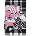 Strofinaccio da cucina assorbente con camion rosa retrò, cuori e motivo a quadri - 40x60cm / Motivo Camion Cuore (VKT005-4)