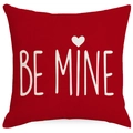 Funda de cojín roja de San Valentín con texto blanco Be Mine y diseño de corazón - 45x45cm Lino Sin Relleno / Estilo de Texto Rojo BE MINE (YMD21-2)