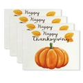 Set of 4 Thanksgiving placemats featuring orange pumpkin and Happy Thanksgiving text - Happy Thanksgiving Pumpkin (CD61-30)