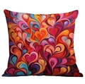 Bunter Kissenbezug mit abstrakten Herzen für Valentinstag Sofa Dekoration zu Hause - Hochgesättigtes Flüssiges Herz (CDR03-4) / 45x45cm Einseitig ohne Kern