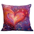 Bunter abstrakter Herz-Kissenbezug für Valentinstag und Heim-Sofa-Dekoration - Helles Pinselstrich-Herz (CDR03-3) / 45x45cm Einseitig ohne Kern