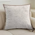 French cream style square cushion cover with beige floral line art on sofa - 45cmx45cm / Botanical Line Drawing (XMS70-5)