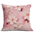 3D-Ölgemälde Blumen-Kissenbezug mit rosa floraler Textur für die Sofadekoration - Rosa Weiß Ölgemälde Stereoskopisch Floral (CDR01-2) / Kurzplüsch Einseitig Ohne Kern