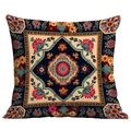 Detailansicht des böhmischen Mandala-Blumendrucks auf dem Baumwoll-Leinen-Kissenbezug - Zauberhaftes Mandala-Blumenmuster (CDR08-29) / 45*45cm Kurzplüsch Doppelseitig Ohne Kern