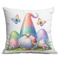 Detail of Easter pillowcase showing colorful gnome print and soft fabric texture - Gnome Rainbow Gradient Style (CDR14-11)