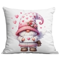 Pink heart gnome Valentine's Day square throw pillowcase with cute cupid wings - Gnome Angel with Envelope (CDR10-4) / 45*45cm Short Plush Single Sided Without Core