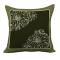 Nordic vintage dark green square pillowcase with elegant white floral daisy pattern - Double Sided Short Plush Without Insert