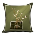 Nordic luxury dark green pillow cover featuring elegant floral print and checkered detail - Deep Green Floral Checkerboard Style (HMDS5-7) / Double Sided Short Plush Without Insert
