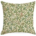 Housse de coussin vintage fleurs et oiseaux, motif grenade sur tissu beige texturé - Style Fleurs et Oiseaux Botanique Vintage (DYM02-3)