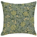 Housse de coussin carrée vintage avec imprimé botanique rétro sur tissu vert foncé - Style Floral Vintage Vert Foncé (DYM02-1)