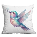 Vintage gold-plated floral hummingbird print throw pillow cover for home sofa decor - 45x45cm Single Side No Core / Dreamy Hummingbird Style 15 (CDR13-15)