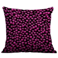 Square pillowcase with pink heart print on black background for Valentine's Day decor - All-over 3D Heart Style (CDR04-8)