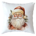 Christmas pillowcase with Santa Claus watercolor print for holiday home sofa decor - 18x18 Inch / Watercolor Santa Face (CRD514-21)