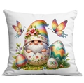 Easter gnome pillowcase with rainbow hat and colorful eggs on white background - Gnome with Rainbow Hat Style (CDR14-5)