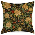 Barokke kussensloop met vintage bloemen op zwarte stof voor decoratie in huis en bank - Zwart Vintage Bloemen (ymdd01-4) / Dubbelzijdige Druk Zonder Kern