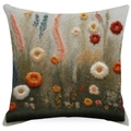 Floral embroidery style cushion cover with colorful daisy and dried flower patterns - Daisy Dried Flower Illustration (ymdd01-8) / Double Sided Print Without Core