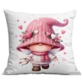 Pink Cupid gnome decorative pillow case with cute wings and heart pattern for Valentine's Day - Cupid Gnome with Bow and Arrow (CDR10-13) / 45*45cm Short Plush Single Sided Without Core