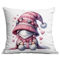 Pink heart cupid gnome pillowcase for Valentines Day home decoration gifts - Gnome Holding Gift Box with Hearts (CDR10-19) / 45*45cm Short Plush Single Sided Without Core