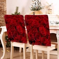 Set of two red chair covers with dense rose patterns for Valentine's Day decor - 49*58cm / Allover Red Rose (DRD272-9)