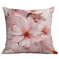 3D pink oil painting flower square pillowcase for sofa home decor accessory - Soft Pink Oil Painting Texture Flower (CDR01-8) / Short Plush Single Side Without Core