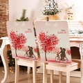 Valentine's Day chair cover set with red heart tree and romantic couple silhouette - 49*58cm / Silhouette Heart Tree (DRD272-15)