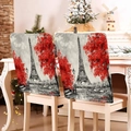 Paris Eiffel Tower chair covers set of 2 for wedding and Valentine's Day party decor - 49*58cm / Eiffel Tower Red Maple (DRD272-17)