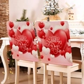 Two-piece set of Valentine's Day chair covers with red heart patterns and festive text - 49*58cm / Red White Pink Heart Mix (DRD272-22)