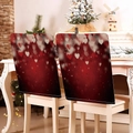Set of two red dining chair covers with heart patterns for Valentine's Day decor - 49*58cm / Allover Red White Hearts (DRD272-26)