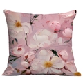 3D oil painting flower pillow case with pink impasto floral print on white background - Pink Ivory Impasto Floral (CDR01-24) / Short Plush Single Side Without Core