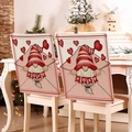 Valentine's Day Gnome chair cover with XOXO heart pattern for romantic home party decor - 49*58cm / XOXO Gnome (DRD272-37)