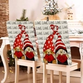 Set of 2 beige Valentine gnome chair covers with BE MINE hearts and LOVE print - 49*58cm / BE MINE Gnome (DRD272-38)