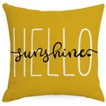 Housse de coussin tournesol jaune avec lettrage Hello Sunshine en texture coton et lin - Jaune Moutarde HELLO sunshine (DYM23-4) / 45x45cm Simple face sans intérieur