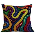Ethno-Kissenbezug im Boho-Stil mit bunten abstrakten Stickereimustern in Quadratform - Bunte Abstrakte Kunst (CDR08-2) / 45*45cm Kurzplüsch Doppelseitig Ohne Kern