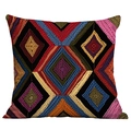 Quadratischer Kissenbezug im Boho-Stil mit bunten geometrischen Rautenmustern - Dichtes geometrisches Rautenmuster (CDR08-5) / 45*45cm Kurzplüsch Doppelseitig Ohne Kern