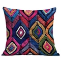 Navy-Boho-Kissenbezug mit bunten geometrischen Stickereien und strukturiertem Rautenmuster - Eingebettete geometrische Raute (CDR08-18) / 45*45cm Kurzplüsch Doppelseitig Ohne Kern
