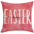Easter striped pillow cover with Happy Easter text on red watercolor background texture - 45*45cm Linen Without Core / Happy Easter Letter Style