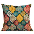 Quadratischer Kissenbezug im Boho-Stil mit buntem geometrischem Patchwork-Muster - Vintage Patchwork-Stil (CDR08-19) / 45*45cm Kurzplüsch Doppelseitig Ohne Kern