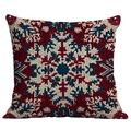 Böhmischer Kissenbezug mit rot-blauem geometrischem Strickmuster im Schneeflockendesign - Nordische geometrische Schneeflocke (CDR08-20) / 45*45cm Kurzplüsch Doppelseitig Ohne Kern