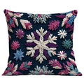 Quadratischer Kissenbezug im Ethno-Boho-Stil mit blauem Blumenstickerei-Muster - Europäisches Relief-Blumenmuster (CDR08-21) / 45*45cm Kurzplüsch Doppelseitig Ohne Kern