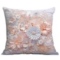 Vintage 3D floral cushion cover with elegant pink flower pattern for sofa decor - Multi-Layered Daisy (CDR16-17) / 18x18 Inch