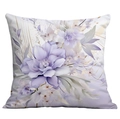 Vintage style square pillowcase with elegant purple floral patterns and gold accents - Purple Flower with Gold Lines (CDR16-18) / 18x18 Inch