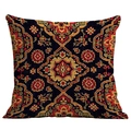 Ethno-Boho-Kissenbezug mit dunkelblauen geometrischen Mustern im Vintage-Stil - Persischer Teppich-Stil (CDR08-28) / 45*45cm Kurzplüsch Doppelseitig Ohne Kern