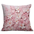 Pink and white 3D oil painting flower pillowcase with thick paint texture for sofa decor - 45*45cm (No Insert) / Pink White Overlaid Floral (CDR02-28)