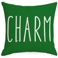 Grüner Kissenbezug aus Leinen zum St. Patrick's Day mit weißem CHARM-Schriftzug - CHARM Buchstabe Muster (DYM24(10)-1)