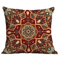 Close-up of mandala patterns and floral textures on ethnic geometric throw pillow cover - Mandala Style 23 (CDR50-23) / 45x45cm
