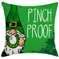 Grüner St. Patrick's Day Kissenbezug mit Zwerg, Pinch Proof Text und Hufeisen - Wichtel Pinch Proof Muster (DYM24(10)-3)