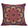 Detailed close-up of mandala geometric pattern on bohemian square throw pillow cover - Mandala Style 16 (CDR50-16) / 45x45cm