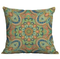 Detailed close-up showing the fabric texture and mandala pattern on the bohemian pillowcase - Mandala Style 10 (CDR50-10) / 45x45cm