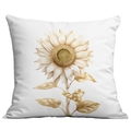 Square white pillowcase featuring vintage golden sunflower print for home sofa decor - 45*45cm Short Plush Single Sided Without Core / Vintage Golden Yellow Sunflower Illustration (CDR29-6)