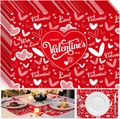 Detail showing waterproof Valentine's Day placemats with red hearts and holiday text - 30x45cm / Happy Holiday Red Base (CDT09-38)